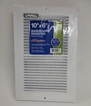 Truaire Smoothglide 10" 6" Maximum Airflow White Aluminum Baseboard Register. Fixed Price $12.99.