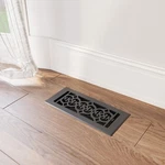 Naiture Old Victorian Stainless Steel Floor Register, 4" X 10", Black Finish. Fixed Price $44.99.