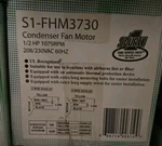 New Source Hvac S1-FHM3730 Condenser Fan Motor. Fixed Price $90.00.