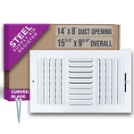 Handua 14X8 Duct 3-WAY Fixed Curved Blade Air Supply Diffuser White. Fixed Price $51.34.