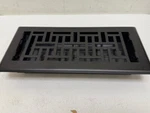 Decor Grates 4 In. X 10 Oriental Steel Plated Floor Register, Blk, Pack Of. Fixed Price $35.42.