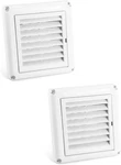 Qwork Air Vent Abs Louver Grille Cover, 2 Pack 4" Square Covers With Built-in Fl. Fixed Price $28.44.