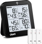 Obet Indoor Outdoor Thermometer Wireless With 3 Sensors Weather Station Black. Fixed Price $48.28.