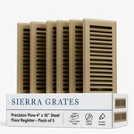 Sierra Grates Precision Flow 4X 10 Steel Floor Register - 2 Way Louvered Design. Fixed Price $120.14.