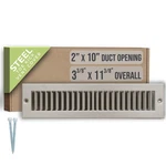 Fits 2X10 Duct Opening Toe Kick Vent Cover By 2" 10" Size, Brown. Fixed Price $22.99.