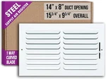 14X8 Duct Opening Way Fixed Curved Blade Air Supply Diffuser Register Vent Cov. Fixed Price $13.99.