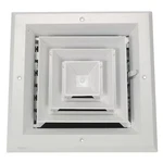 10 In Square 4-WAY Multilouver Diffuser, White, 4MJJ7. Fixed Price $43.19.