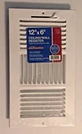 Truaire 12 X 6 Inch Steel Smooth Glide White Finish 3 Way Wall Ceiling Register. Fixed Price $15.99.