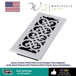 Decor Grates FS410-WH Scroll Design Floor Register 4X10, Steel Plated With Paint. Fixed Price $21.99.
