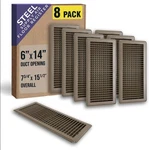 8 Pack Handua Floor Register W/ Louvered Design Fits 6X14 14X6 Duct Opening. Fixed Price $69.99.