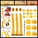 Gas Can Spout Replacement Flexible Nozzle, Vent Cap, 3 Yellow Kits For 1-1. Fixed Price $16.99.