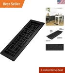 Elegant Oriental Floor Register, 4X14 Inches, Textured Black For Home Decor. Fixed Price $41.99.