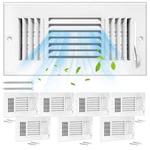Dgb 8 Pcs 10X6 Inch Air Vent Covers 3-WAY Solid Metal Wall Ceiling Register. Fixed Price $97.08.