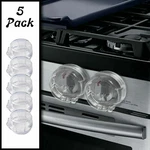 5 Pack Clear Stove Knob Safety Covers - Child Proof Lock For Kids Toddlers Baby. Fixed Price $14.99.