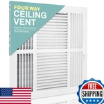 12X12" 4-WAY Ceiling/wall Air Vent Register Cover With Damper White Steel. Fixed Price $67.74.