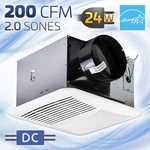 200 Cfm Aciq Select Efficient Bathroom Dc Exhaust Fan, Quiet Ceiling/wall Venter. Fixed Price $154.99.