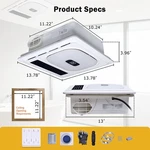 4-IN1 Home Bathroom Exhaust Fan With Bluetooth Speaker 1800W Dual Heater Cfm. Fixed Price $93.48.