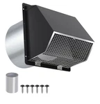 8 Inch Wall Vent Hood Exhaust Cover Outdoor Screen And Damper Hvac Black. Fixed Price $42.50.