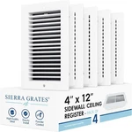 Pack, Sierra Grates Premium 4" X 12" Way Design Wall & Ceiling Register. Fixed Price $45.00.