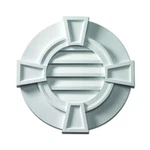 24 In. X Decorative Round White Polyurethane Weather Resistant Gable Vent. Fixed Price $204.55.