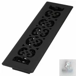 Decor Grates Floor Register Vent Cover Scroll Design Black Powder-coated Steel. Fixed Price $22.76.