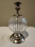 Vintage Art Deco Crystal Sphere With Ornate Pewter Stand Midwest Of Cannon Fall. Fixed Price $38.00.