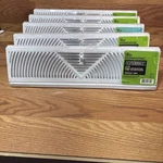 Lot Of 5 Everbilt Baseboard Register Diffuser 18" White 3 Way Air Deflection. Fixed Price $80.00.