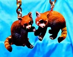 Set Of Two Adorable! Red Pandas Resin Sitting Zoo Ceiling Fan Pulls. Fixed Price $16.03.