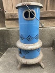 Vtg Blue Porcelain Kerosene Oil Heater Parlor Stove Farmhouse Camping Western. Fixed Price $233.74.