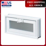 3 In. Thick 16 X 8 Hopper Vent For Glass Block Windows, White Trim. Fixed Price $43.75.