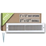 Fits 2X12 Duct Opening Toe Kick Vent Cover By Handua Cabinet Space. Fixed Price $15.53.