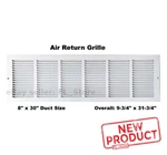 Air Return Grille Vent Cover White 8" X 30" Duct Size Steel Wall Ceiling Ac Heat. Fixed Price $28.29.