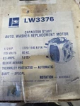 Emerson LW3376 Capacitor Start Auto Washer Replacement Motor. Fixed Price $79.95.