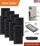 Durable Decorative Floor Register 4X10, 8 Pack - Elegant Scroll Design In Black. Fixed Price $166.59.