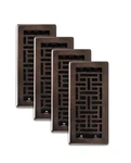 Decor Grates 4-PACK AJH412-RB Oriental Floor Register 4X12 In Rubbed Bronze. Fixed Price $47.00.