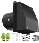 8 Inch Wall Vent With Screen And Damper - Black, Hg Power. Fixed Price $59.95.