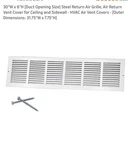 Howeall Steel Vent Cover White Rectangle 31.75X7.75 For Ceiling Wall. Fixed Price $25.00.