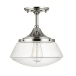 Decor Living Vintage Semi-flush Mount 10" Ceiling Light Fixture Polished Nick. Fixed Price $50.00.