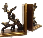 Vintage Cast Iron & Wood Birds Branch Bookends Gold Rustic Nature Decor. Fixed Price $49.95.