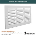 Shoemaker EC-AF1406SW Stamped Face Return Air Grille 6" X 14" Soft White. Fixed Price $24.99.