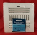 Accord 6" X 4-WAY Vent For Sidewall Ceiling Heavy Gauge Steel. Fixed Price $9.99.