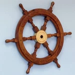 Handcrafted Wooden Ship Wheel, Wall Decor Solid Steering, Nautical & Bras. Fixed Price $53.10.