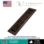 Decor Grates AJH212-RB Oriental Floor Register 2X12 Inches Rubbed Bronze Finish. Fixed Price $24.99.