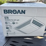 Broan-nutone 678 Ventilation Fan & Light Combo Bathroom Home 100 Watt 50 Cfm New. Fixed Price $68.00.