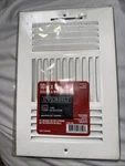 Everbilt 10" X 6" 3-WAY Steel Ceiling&wall Register White Deflector Damper. Fixed Price $8.95.