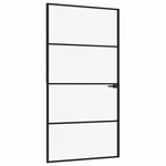 Interior Door For Bathroom Bedroom Black Tempered Glass And Aluminum Slim Vidaxl. Fixed Price $434.99.