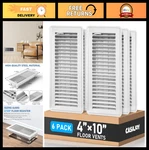 6 Pack 4X10 Inch Heavy Duty Metal Floor Vents, Rust Proof Air Covers, White. Fixed Price $83.99.