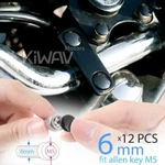 Kiwav Black Bolt Cap Screw Cover Hole Plug Fits 6MM (M5 Allen Key) X12PCS. Fixed Price $12.99.