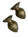 Vintage Solid Bras Artichoke Decor Curtain Rod Finials. Fixed Price $85.00.