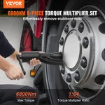 Torque Multiplier Wrench Set - 1" Drive, 1:64 Ratio, 6,800NM W/ Sockets & Case. Fixed Price $91.99.
